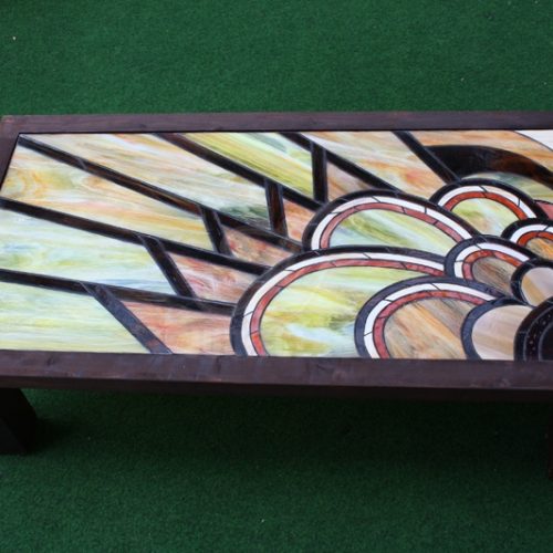 Napraforgós Art deco Tiffany asztal