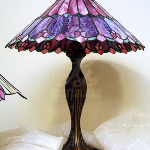 Tulipános lila tiffany lámpa